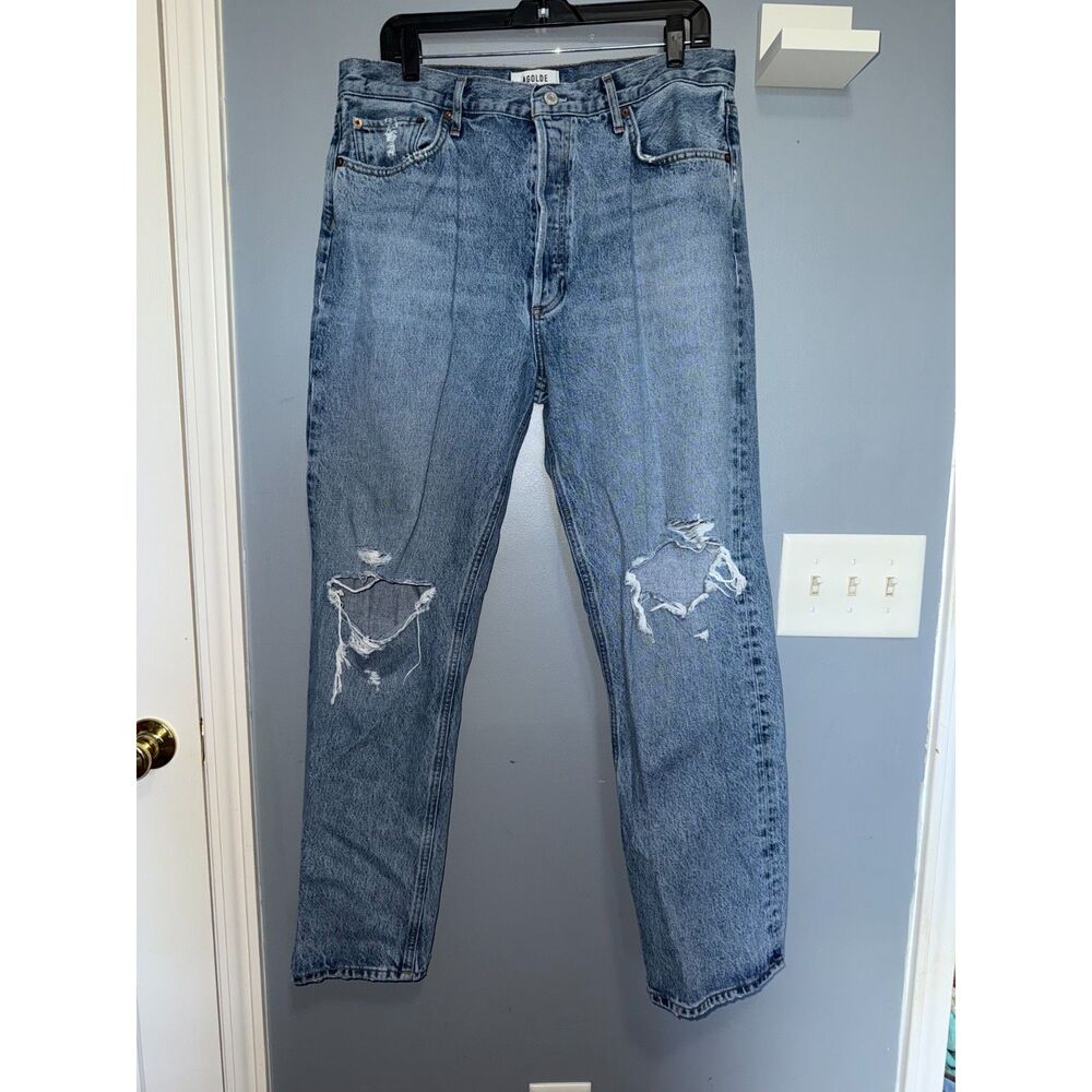 AGOLDE Medium Wash 90s Pinch Waist High-Rise Straight Leg Jeans | Size 32